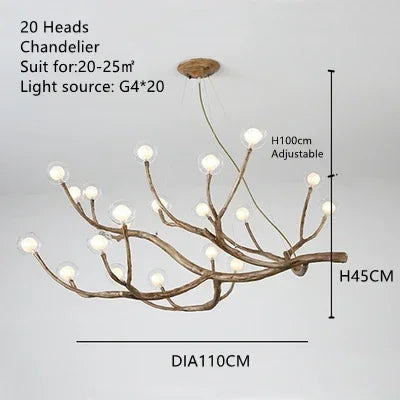 DecorBites™ Simulation Iron Tree Branch Bubble Chandelier