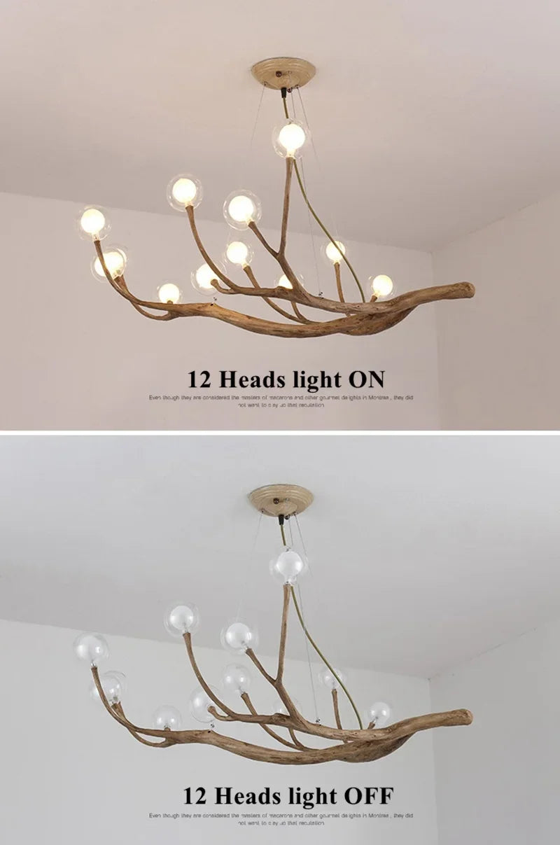 DecorBites™ Simulation Iron Tree Branch Bubble Chandelier