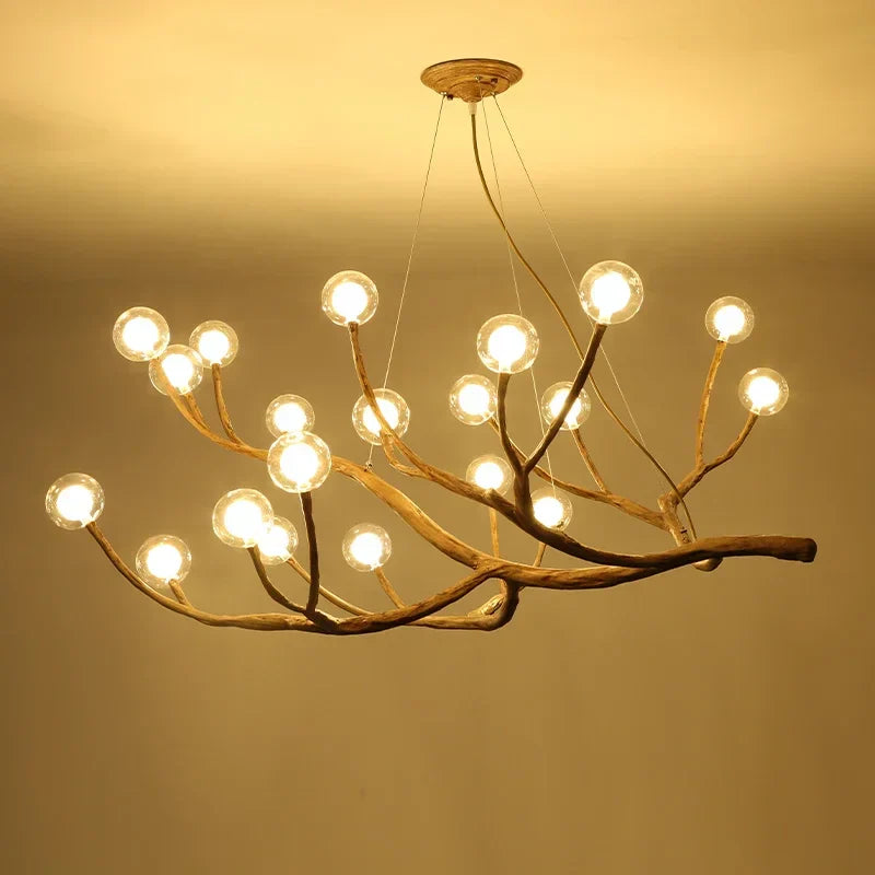 DecorBites™ Simulation Iron Tree Branch Bubble Chandelier