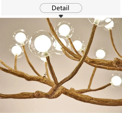 DecorBites™ Simulation Iron Tree Branch Bubble Chandelier