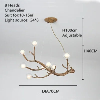 DecorBites™ Simulation Iron Tree Branch Bubble Chandelier