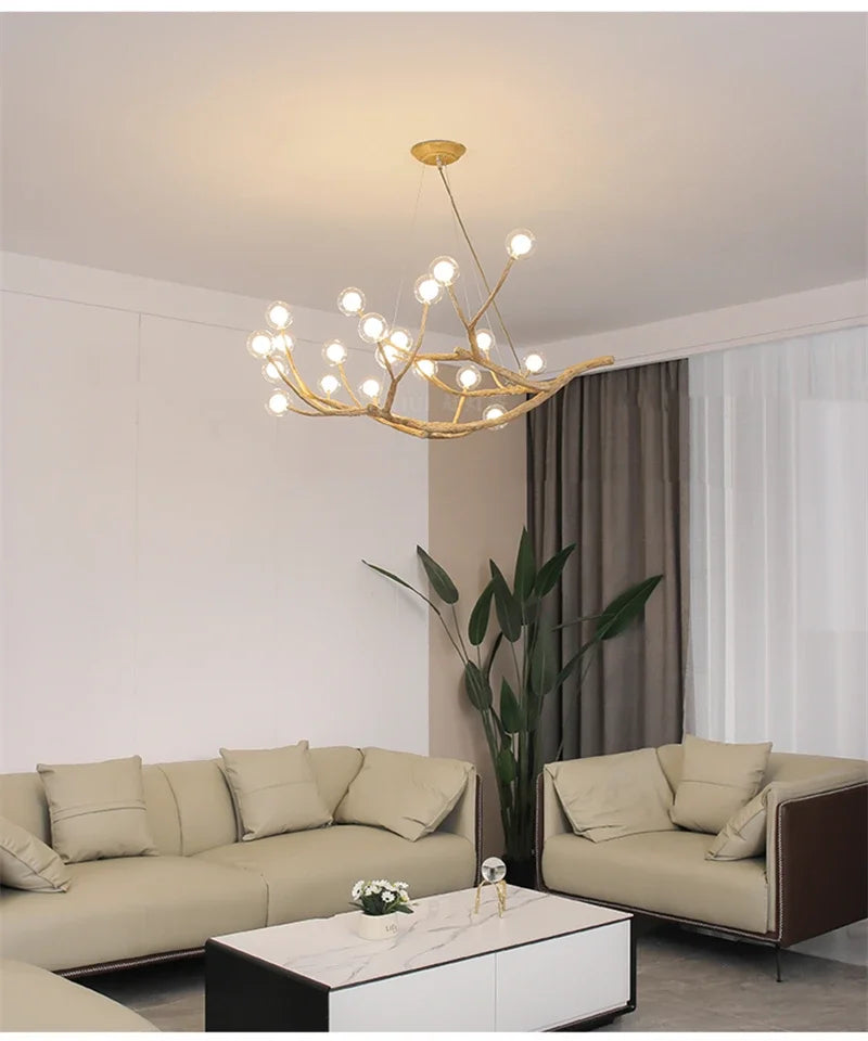DecorBites™ Simulation Iron Tree Branch Bubble Chandelier