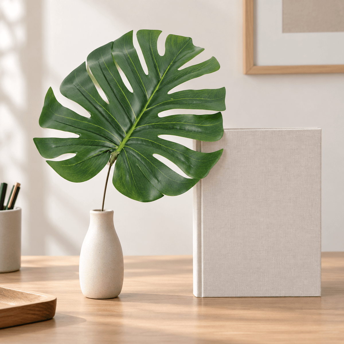 Single Philodendron Leaf Artificial Hanging Plant 11.5in (Clearance Price)