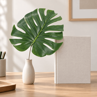 Single Philodendron Leaf Artificial Hanging Plant 11.5in (Clearance Price)