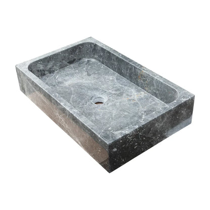 Sirius Gray Marble Rectangular Above Vanity Bathroom Sink (W)15" (L)24" (H)5" - In Stock