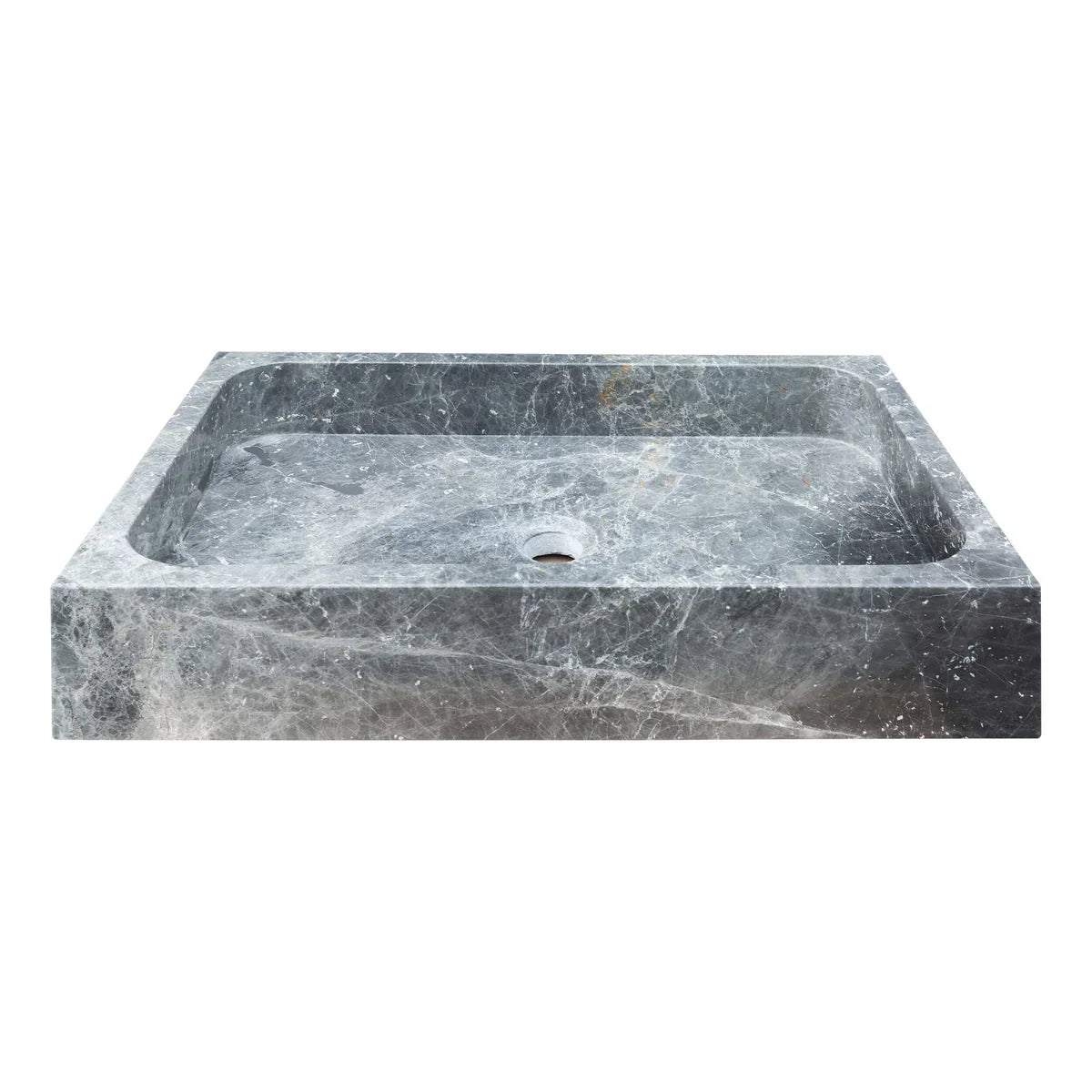 Sirius Gray Marble Rectangular Above Vanity Bathroom Sink (W)15" (L)24" (H)5" - In Stock