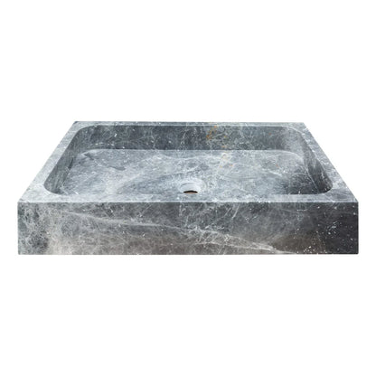 Sirius Gray Marble Rectangular Above Vanity Bathroom Sink (W)15" (L)24" (H)5" - In Stock
