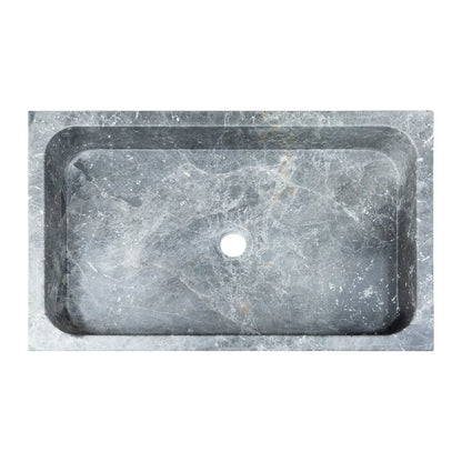 Sirius Gray Marble Rectangular Above Vanity Bathroom Sink (W)15" (L)24" (H)5" - In Stock