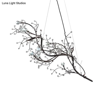 DecorBites™ Situla - Metallic Metallic Thin Branch Chandelier with Crystal Bead 10 Lights Romantic Suspension Light for Boutique