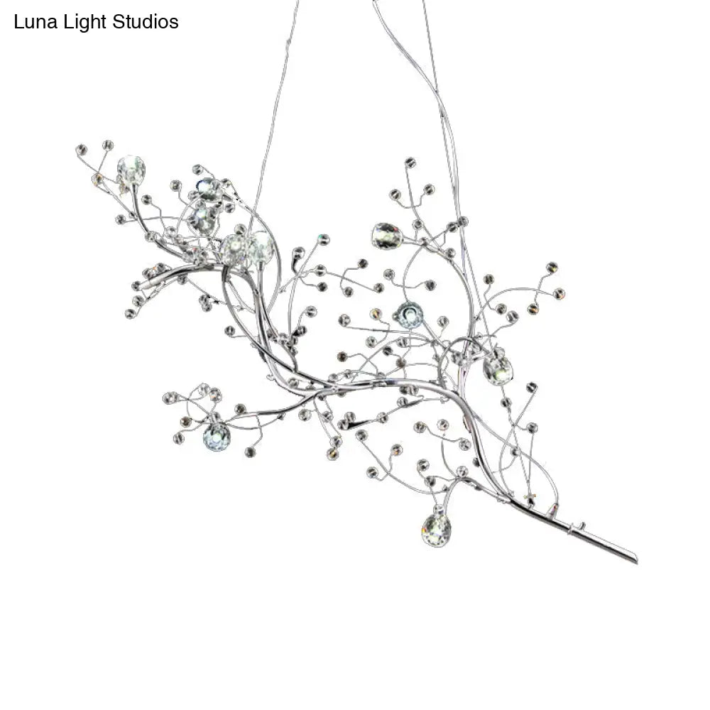 DecorBites™ Situla - Metallic Metallic Thin Branch Chandelier with Crystal Bead 10 Lights Romantic Suspension Light for Boutique