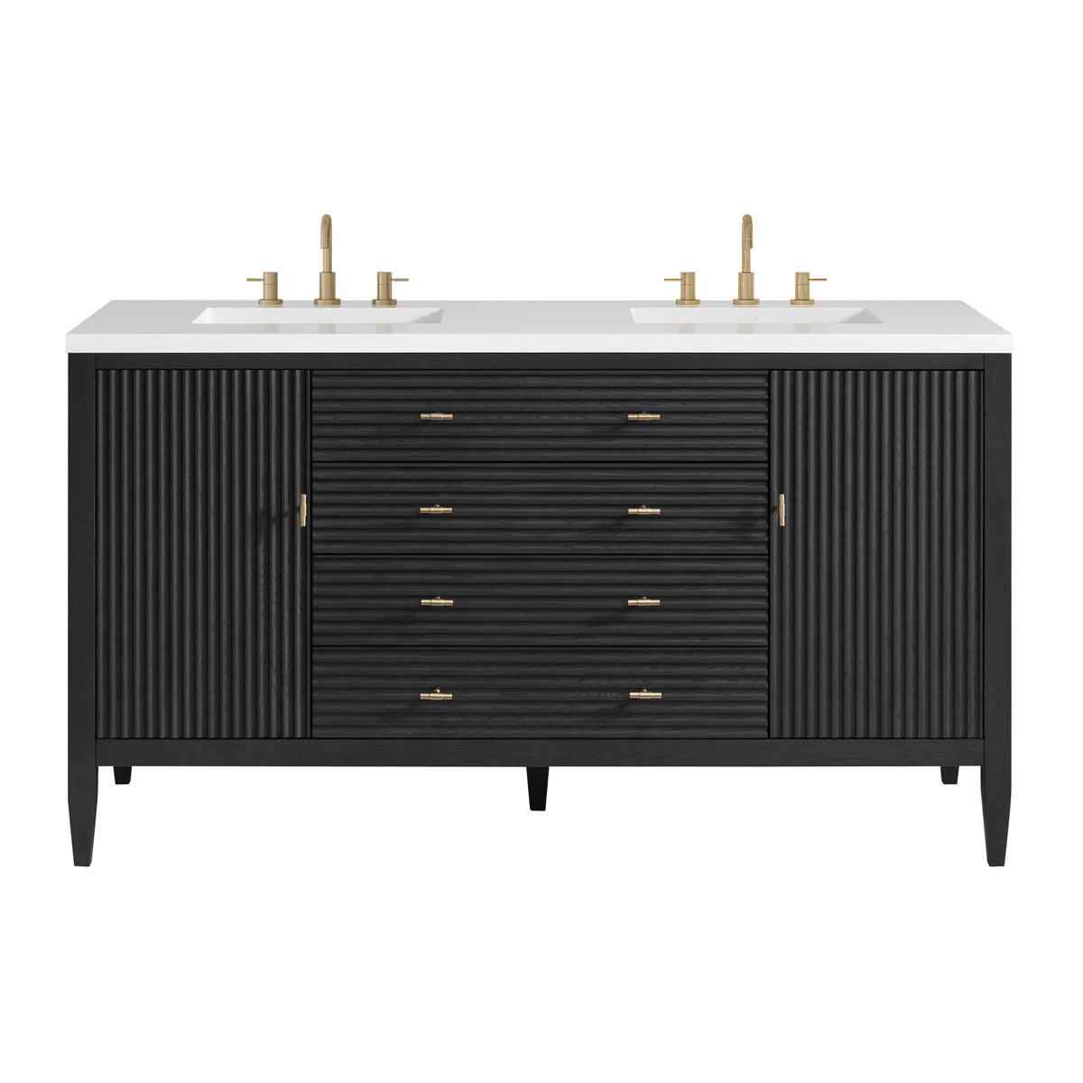 James Martin Myrrin 60" Double Bathroom Vanity, Carbon Oak