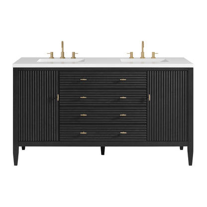 James Martin Myrrin 60" Double Bathroom Vanity, Carbon Oak