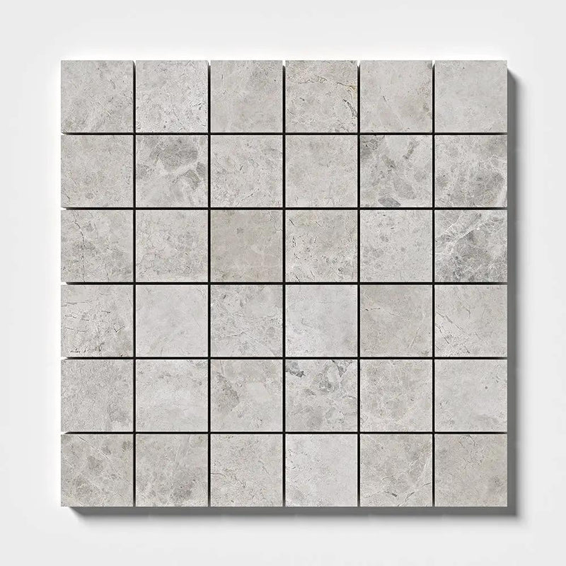 Silver Horizon Honed 2x2 Marble Mosaics 12x12