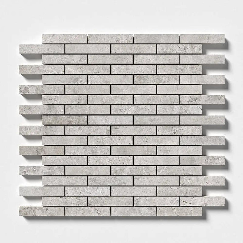 Silver Horizon Honed 5/8x3 Marble Mosaics 12x12