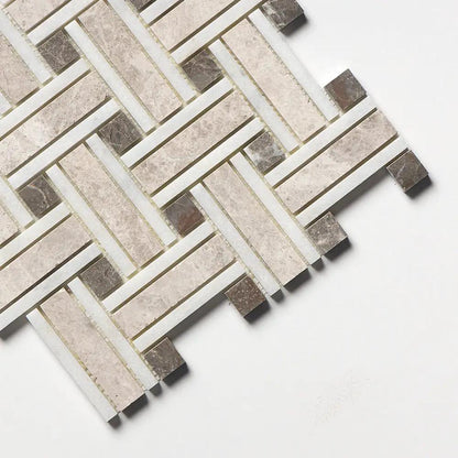 Sky Blue Honed Thin Basket Marble Mosaics 12x12