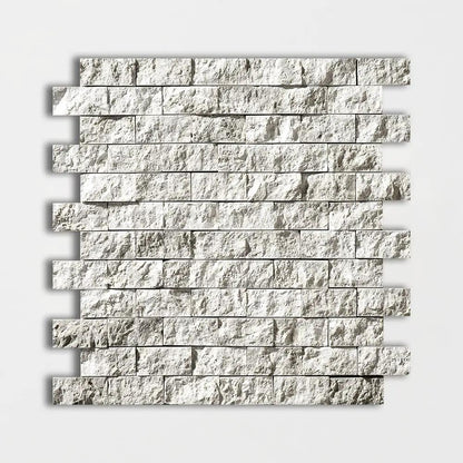 Silver Horizon Rock Face 1x2 Marble Mosaics 12 5/8x12 5/8