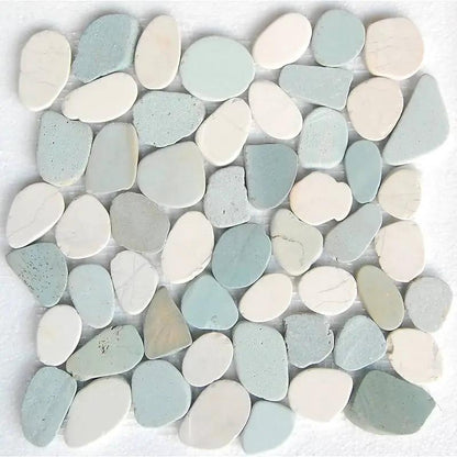 Sky Green Natural Pebble Stone Pebble Mosaics 12x12