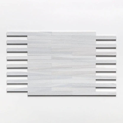 Silver Sky Fine Textured Plank Marble Tiles 1 9/16x18