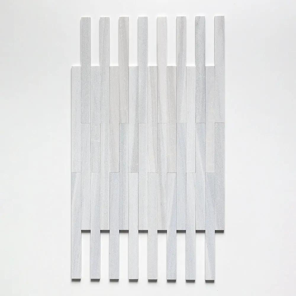 Silver Sky Fine Textured Plank Marble Tiles 1 9/16x18