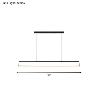 DecorBites™ Sleek 39"/47" Rectangular Hanging Lamp: Simplicity Aluminum LED Island Pendant for Dining Room with Warm/White Light