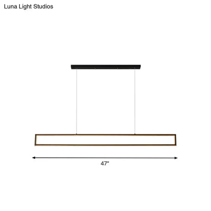 DecorBites™ Sleek 39"/47" Rectangular Hanging Lamp: Simplicity Aluminum LED Island Pendant for Dining Room with Warm/White Light
