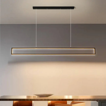 DecorBites™ Sleek 39"/47" Rectangular Hanging Lamp: Simplicity Aluminum LED Island Pendant for Dining Room with Warm/White Light