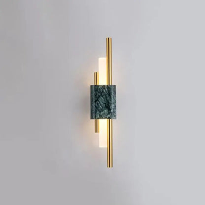 DecorBites™ Sleek Acrylic Green LED Wall Sconce with Marble Trim