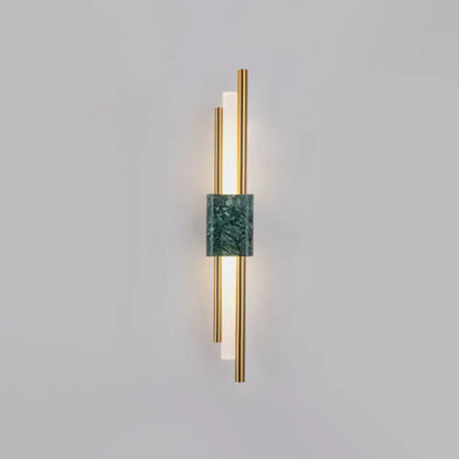 DecorBites™ Sleek Acrylic Green LED Wall Sconce with Marble Trim