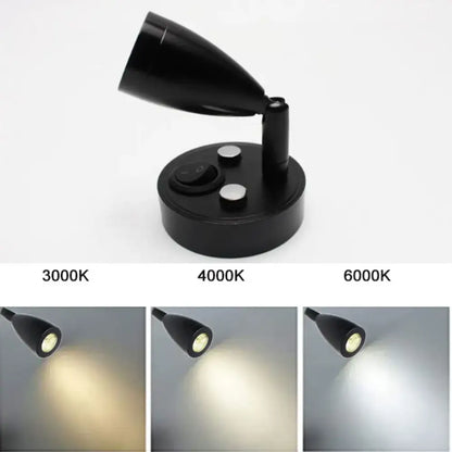 Sleek black adjustable led reading lamp for rv and bedroom interior
