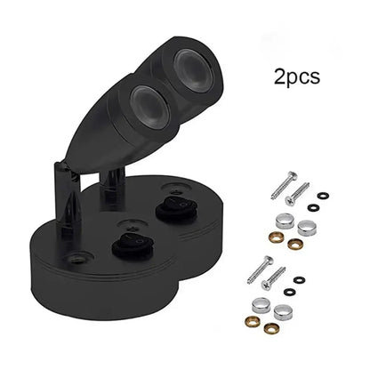 Sleek black adjustable led reading lamp for rv and bedroom interior