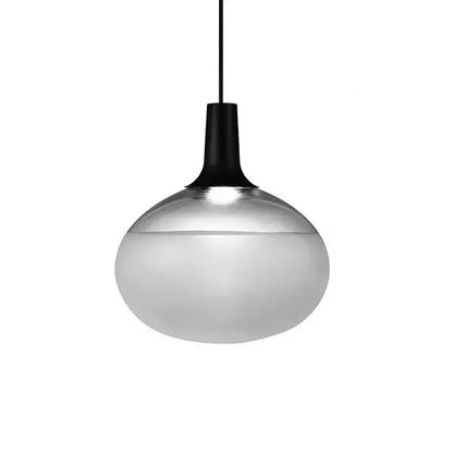 Sleek black and frosted glass cob led chandelier dining room lighting