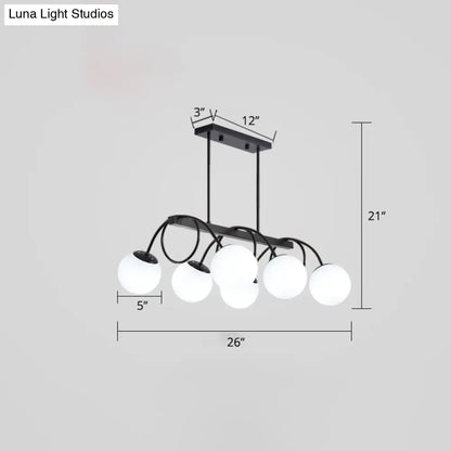 DecorBites™ Sleek Black Glass Sphere Island Light for Modern Dining Rooms