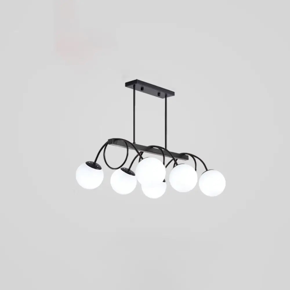 DecorBites™ Sleek Black Glass Sphere Island Light for Modern Dining Rooms