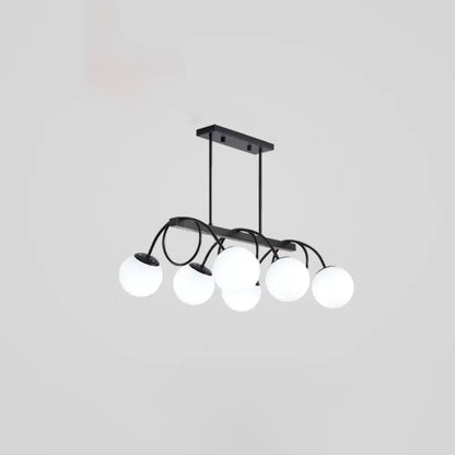 DecorBites™ Sleek Black Glass Sphere Island Light for Modern Dining Rooms