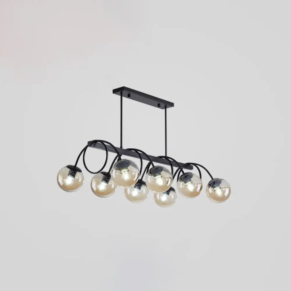 DecorBites™ Sleek Black Glass Sphere Island Light for Modern Dining Rooms