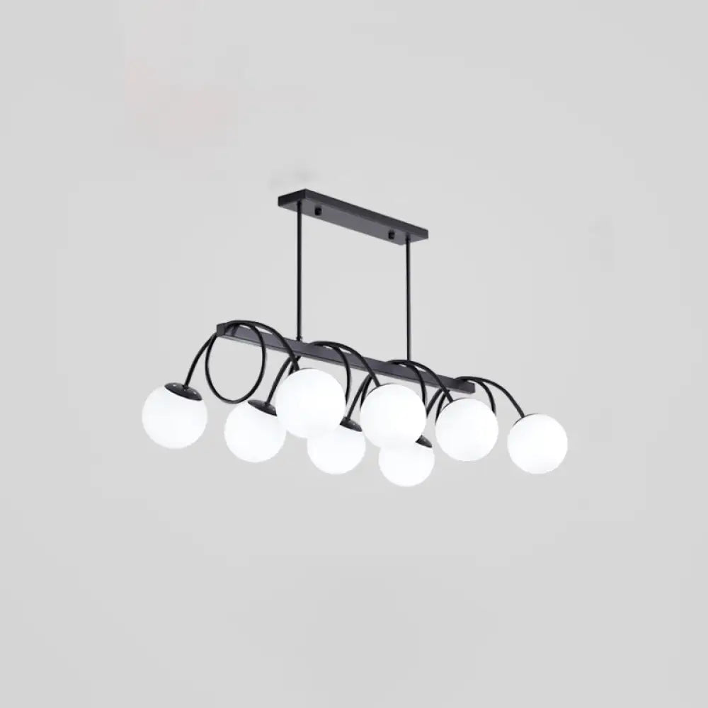 DecorBites™ Sleek Black Glass Sphere Island Light for Modern Dining Rooms
