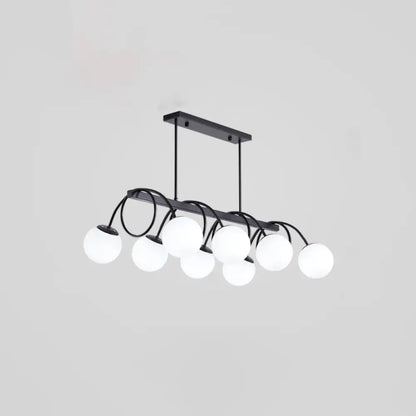 DecorBites™ Sleek Black Glass Sphere Island Light for Modern Dining Rooms