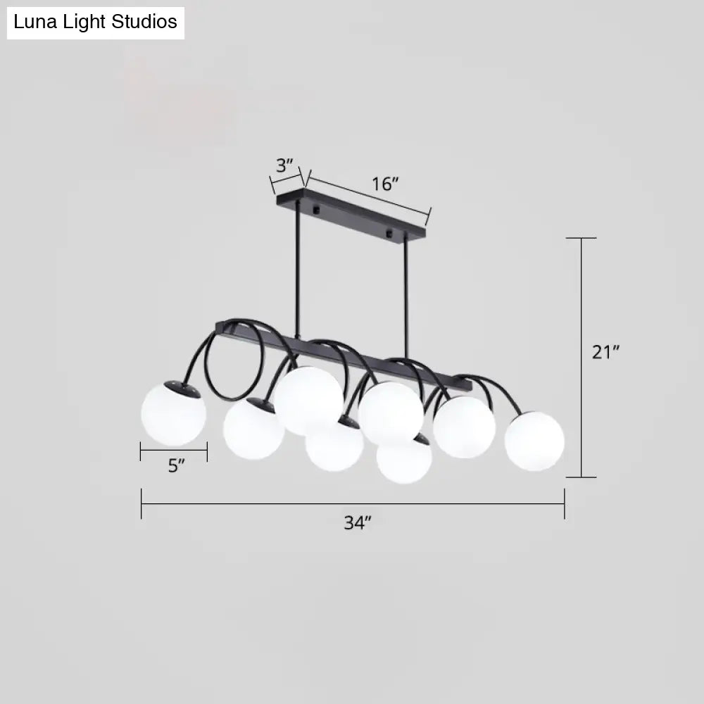 DecorBites™ Sleek Black Glass Sphere Island Light for Modern Dining Rooms