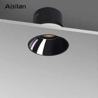 Sleek black glossy frameless led downlight for living room