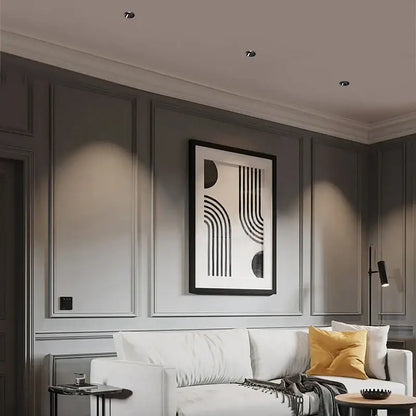 Sleek black glossy frameless led downlight for living room