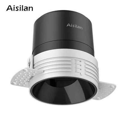 Sleek black glossy frameless led downlight for living room