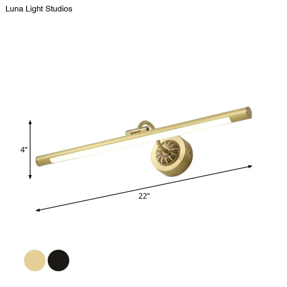 DecorBites™ Sleek Black/Gold Vanity Light Fixture - Simplicity Streamlined Design - LED Wall Lighting for Dressing Table