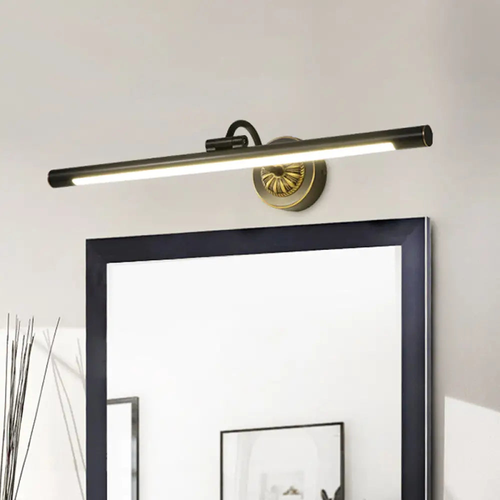 DecorBites™ Sleek Black/Gold Vanity Light Fixture - Simplicity Streamlined Design - LED Wall Lighting for Dressing Table