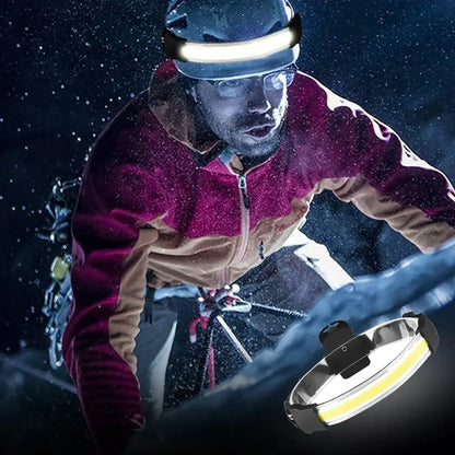 Sleek black & gray cob led sensor headlamp garage work light