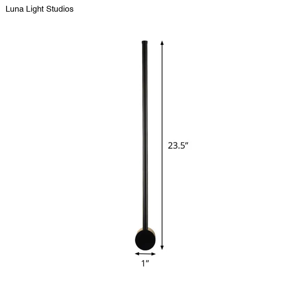 DecorBites™ Sleek Black Iron Wall Light Fixture - Needle Sword Design - 23.5/31.5 Inches High - LED Sconce for Lounge
