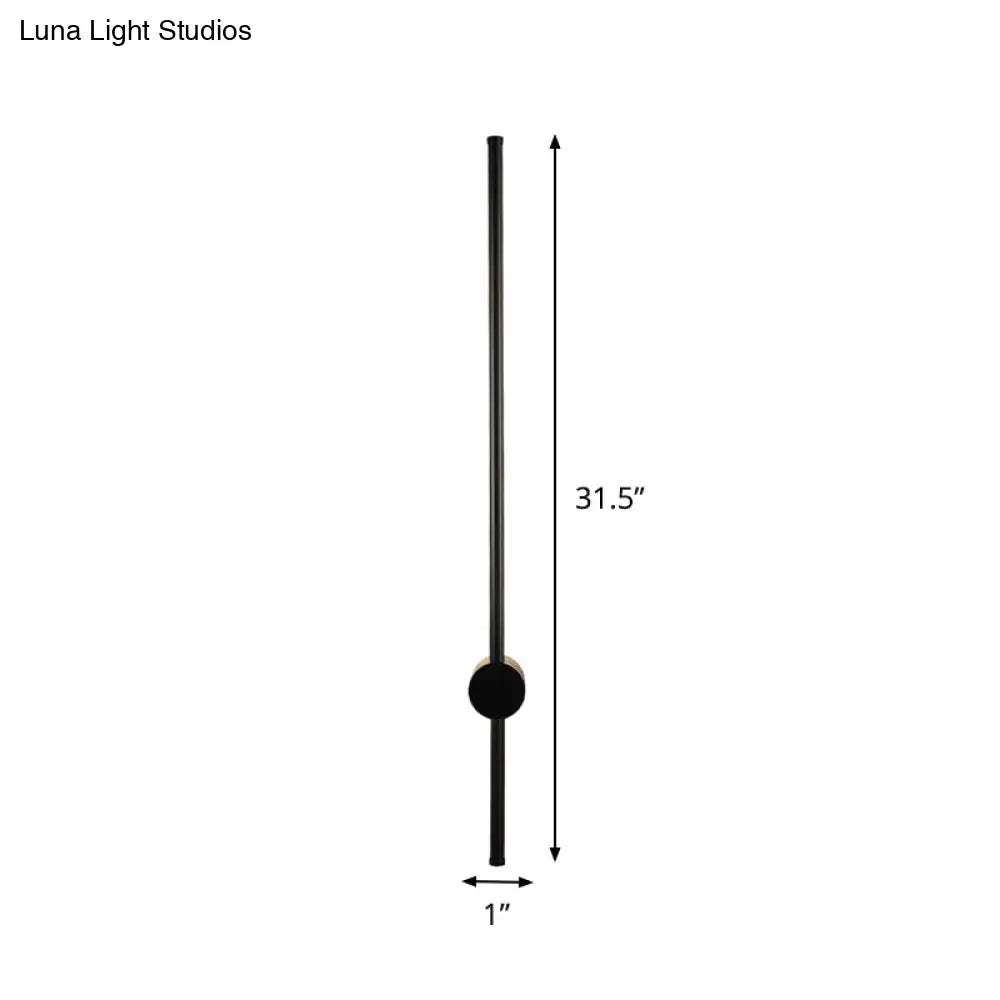 DecorBites™ Sleek Black Iron Wall Light Fixture - Needle Sword Design - 23.5/31.5 Inches High - LED Sconce for Lounge
