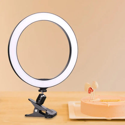 Sleek black led ring wall light bedroom clip on fixture height 6 inch