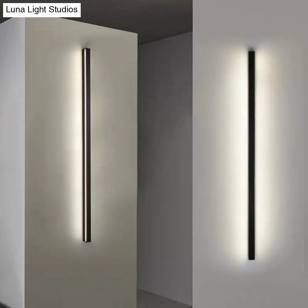 DecorBites™ Sleek Black LED Wall Sconce for Hallways - Linear Flush Mount Design