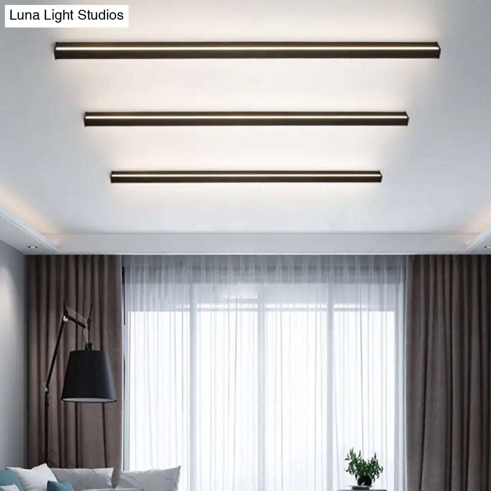 DecorBites™ Sleek Black LED Wall Sconce for Hallways - Linear Flush Mount Design