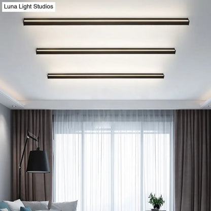 DecorBites™ Sleek Black LED Wall Sconce for Hallways - Linear Flush Mount Design